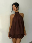 Womens Backless Halter Dress for Parties