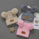 3Pcs Cute Infant Knit Beanie With Heart