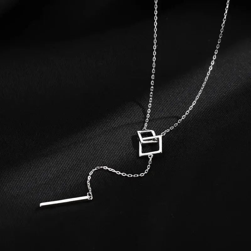 Fashion Light Luxury Square Necklace European American Style