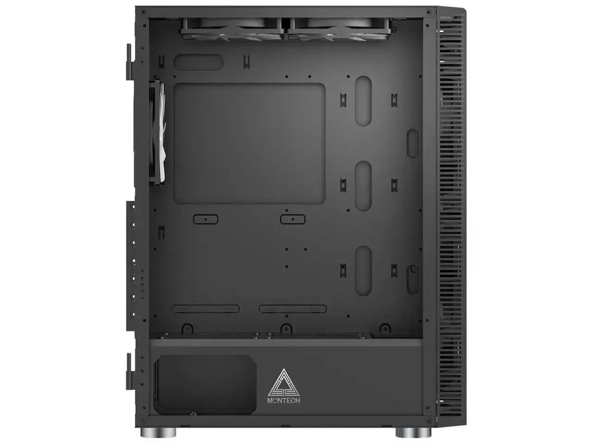 Montech X3 Mesh, 3 x 140mm& 3 x 120mm Fixed RGB Lighting Fans (Pre-Installed) ATX Mid-Tower PC Gaming Case, USB3.0, Door Open Tempered Glass Side Panel, High Ai