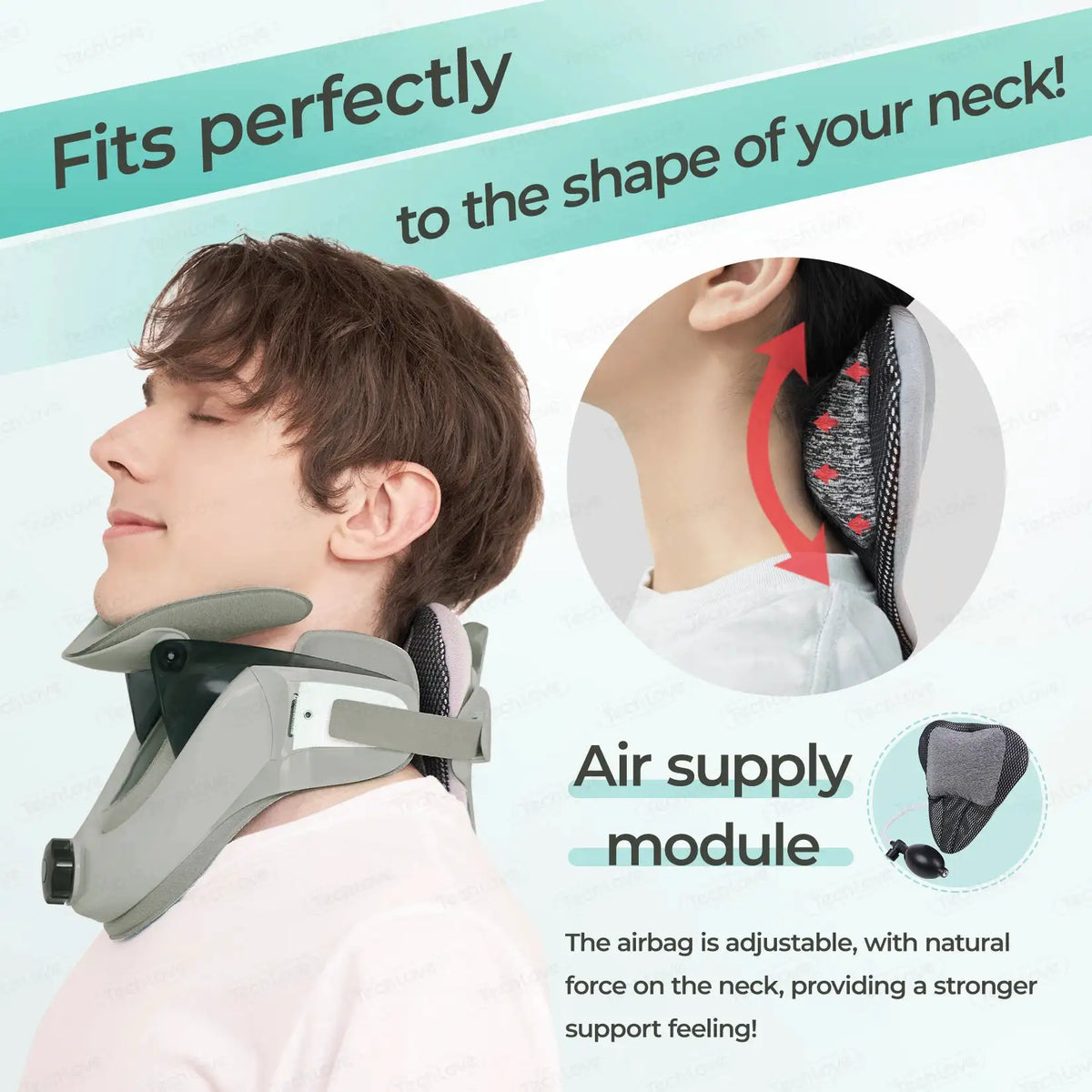Neck Traction Device by Air Collar - Neck Stretcher - Cervical Traction Device - Neck & Shoulder Pain Relief - Stretcher Collar