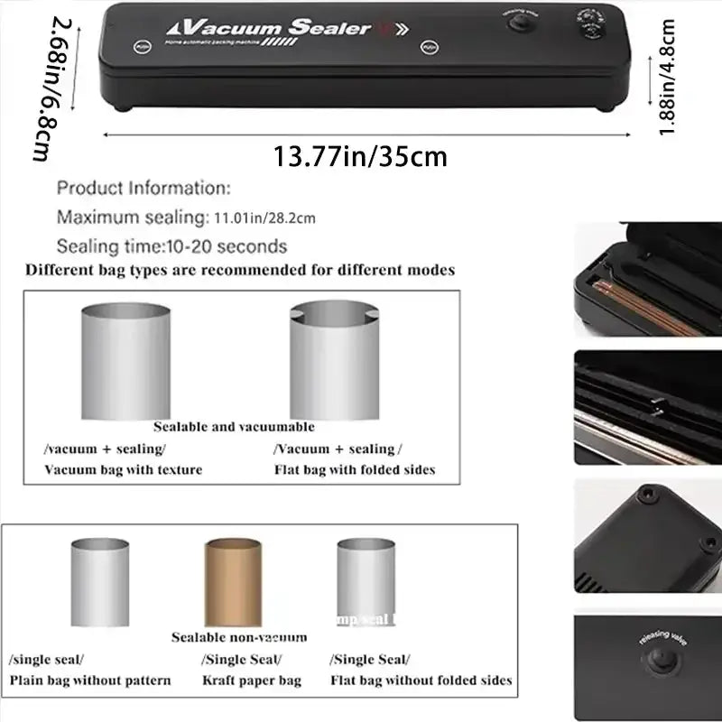 Portable Food Vacuum Sealing Machine 220V Home Use - OurLum.com