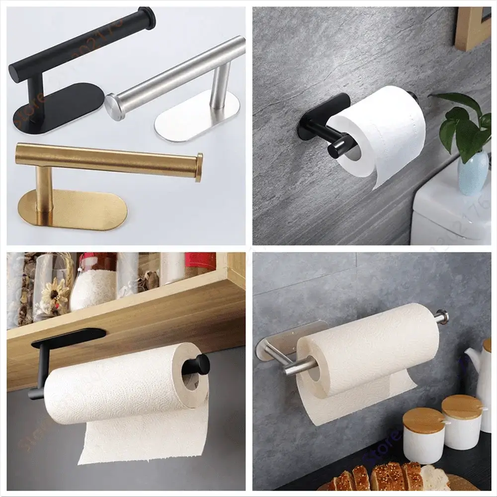 Stainless Steel Paper Towel Holder Sleek Kitchen Organizer