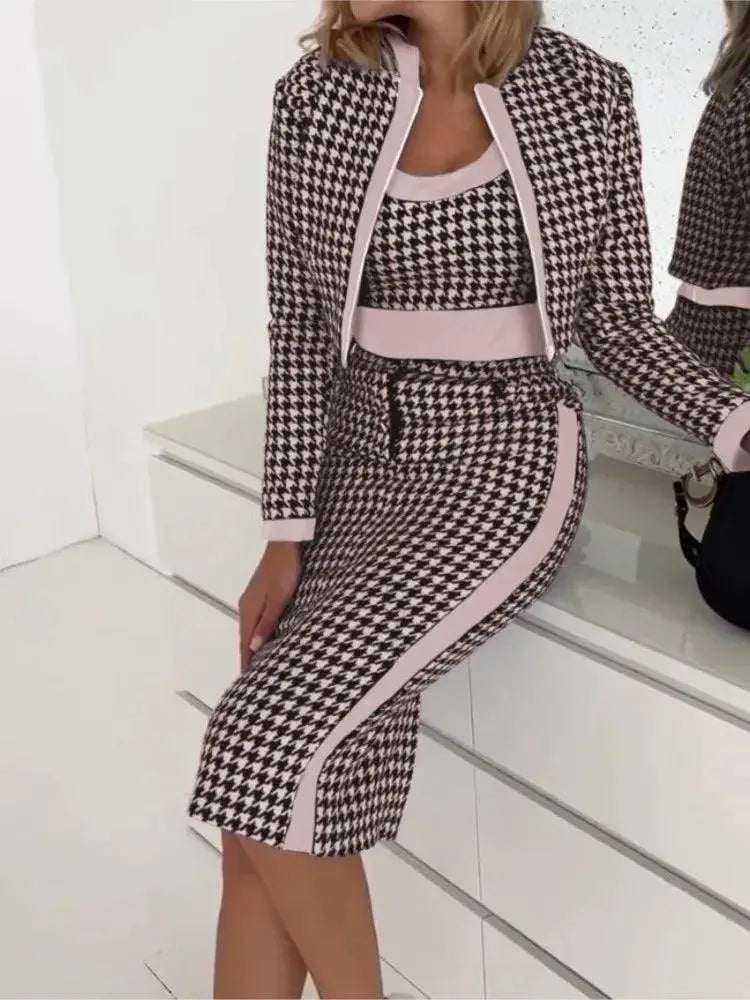 Autumn Office Jacket and Camis Trio Set for Professionals