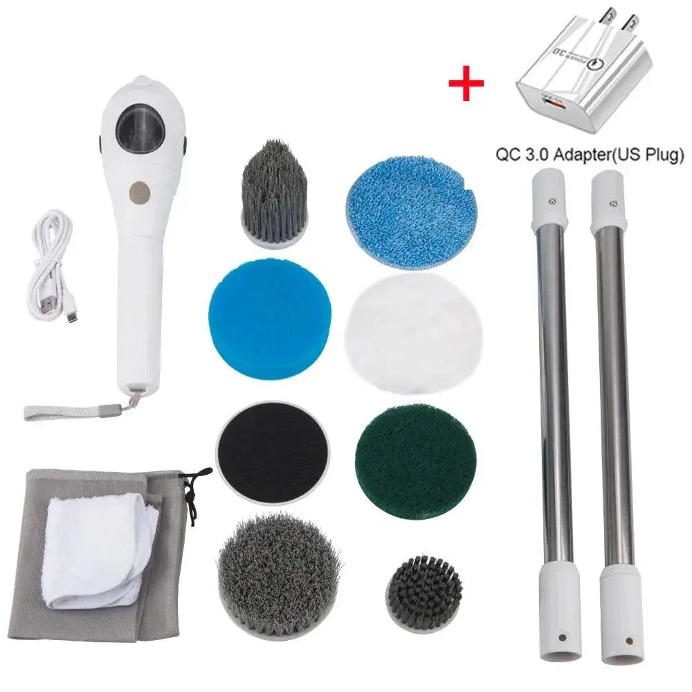 Electric Spin Scrubber Set for Cordless Household Cleaning