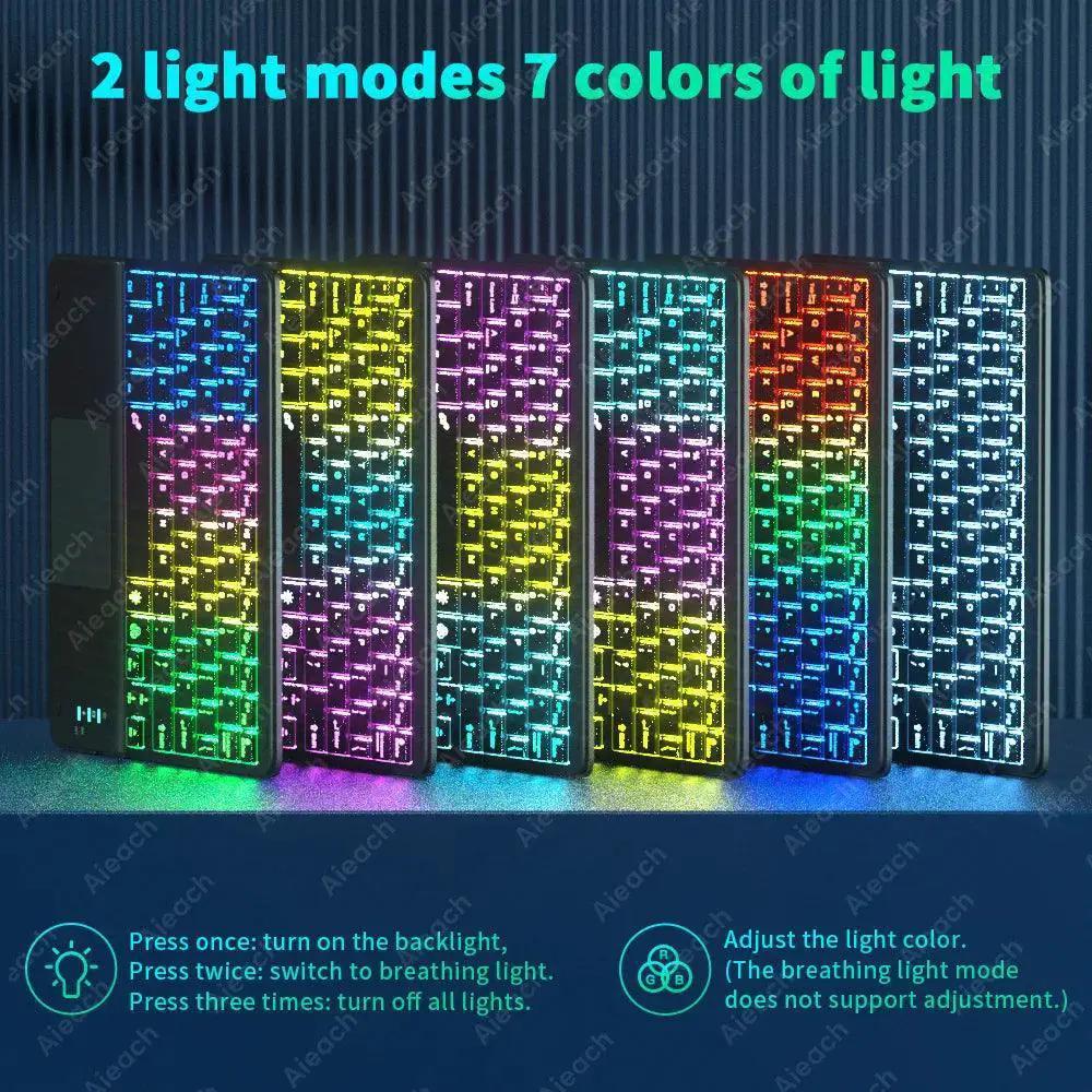 RGB Backlit Bluetooth Touchpad Keyboard for Pad 7 Colors