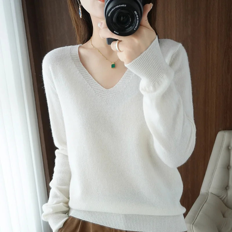 V Neck Knit Sweater