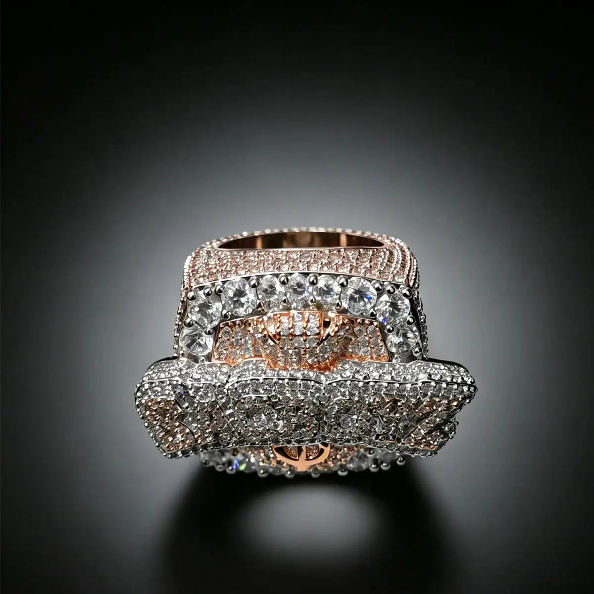 Men Silver Hip Hop Ring With Moissanite — product image 2