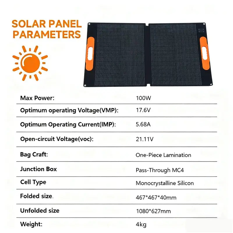 200W Foldable Solar Panel 400w 100w Portable for Outdoor Camping Power Generator Charging