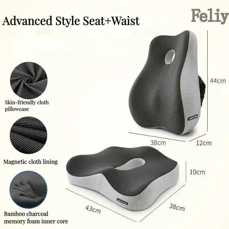 Ultimate Memory Foam Lumbar Support Cushion With Massage