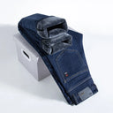 Winter Men Black Blue Straight Stretch Denim Pants Sale