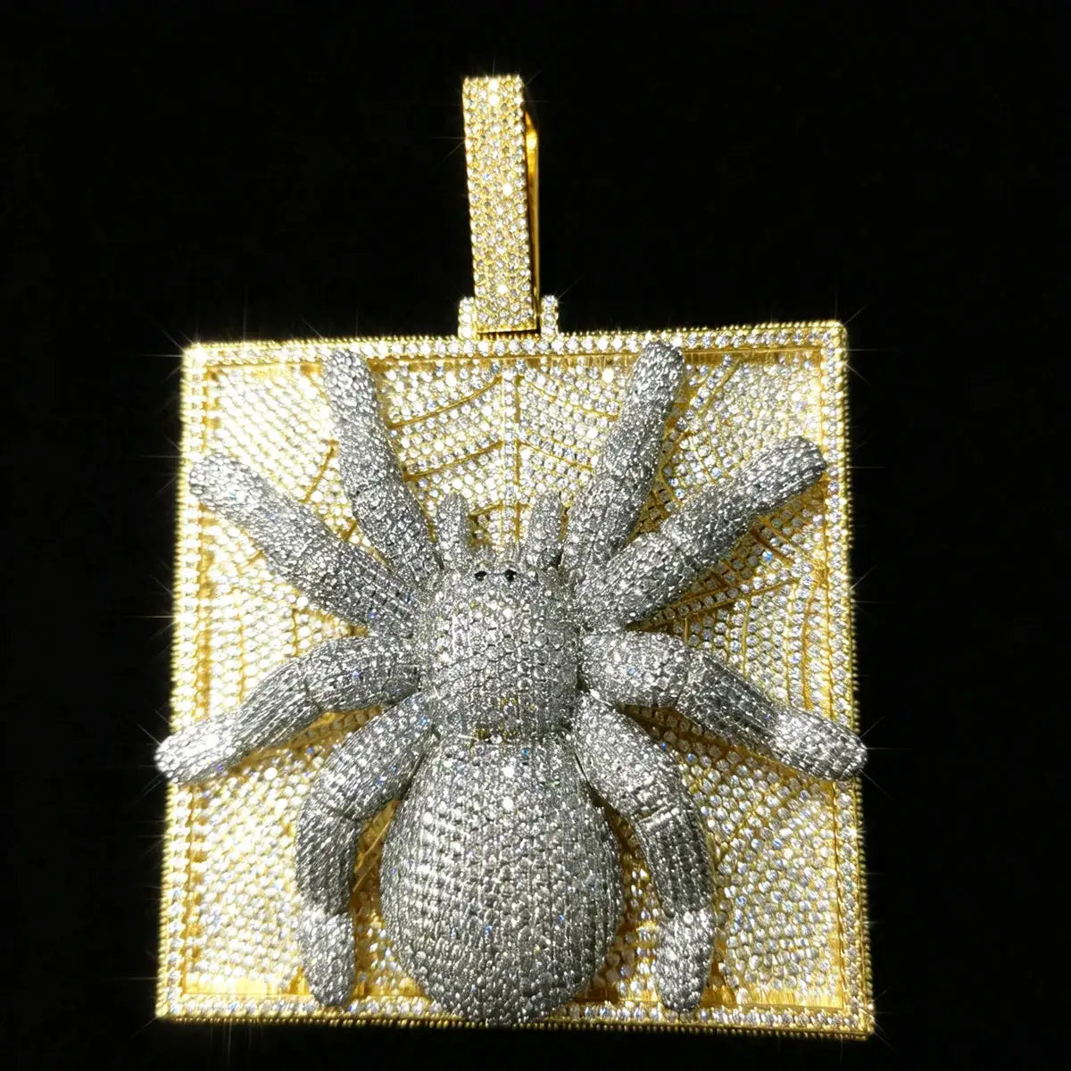 Shiny Sparkling Ice Out CZ Spider Design Charm Gold Plated — product view 8