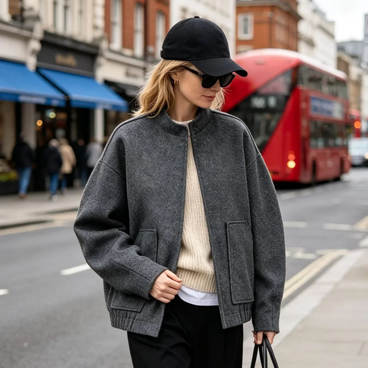 Gray Loose Fashion Jacket