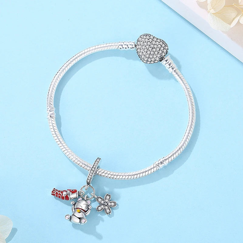 Sterling Silver Charm Maneki Neko