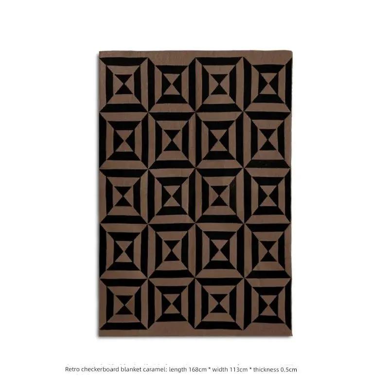 Nachumus Chessboard Knitting Office Blanket For Cozy Spaces