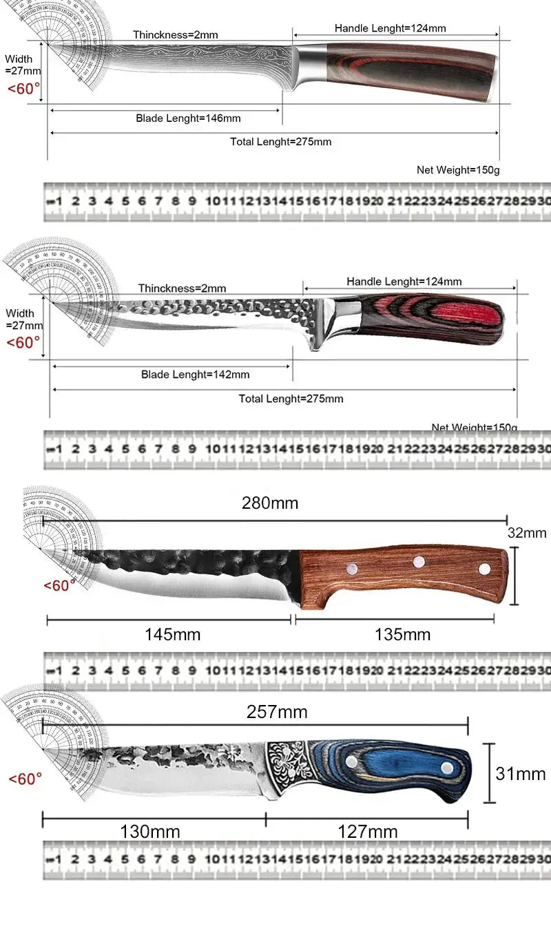 Japanese Forged Boning Knife Versatile Chef Tool For BBQ