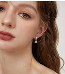 1.18 Carat S925 Silver Fringe Ear Clips Minimalist Moissanite Earrings Women