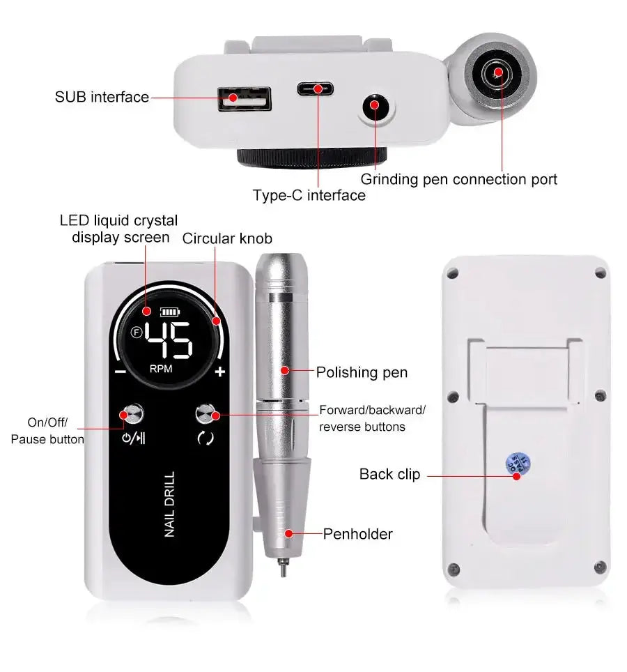 Precise Nail Drill for Salon Tech Pros — product view 15
