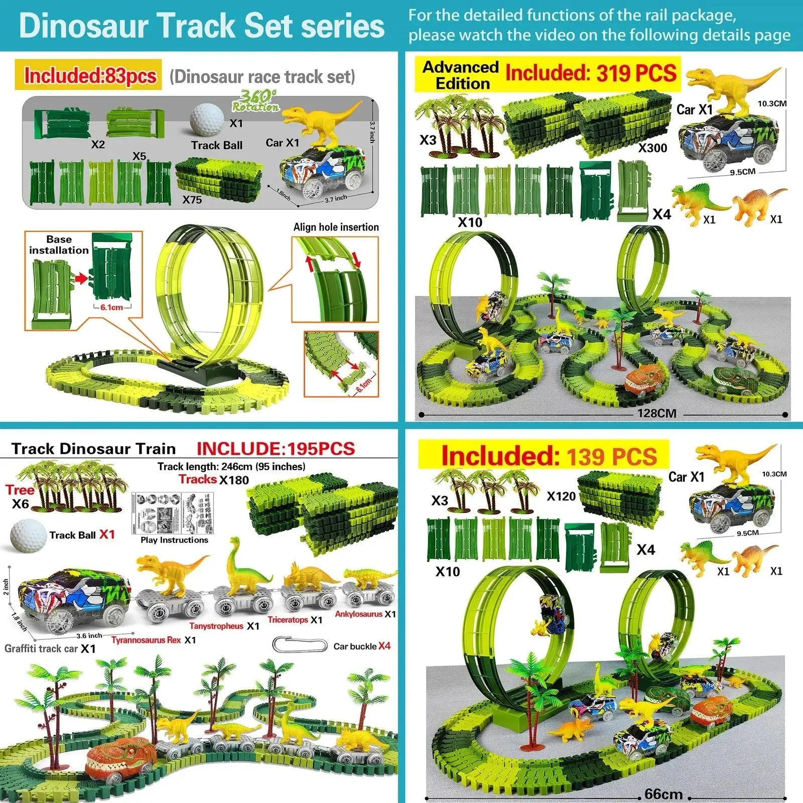 Climbing Dinosaur Track Adventure Playset Flexible Cars