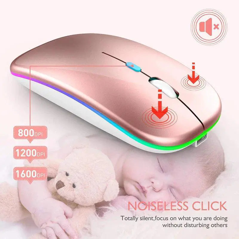 Stylish Rechargeable RGB Bluetooth Mouse for Laptop and PC