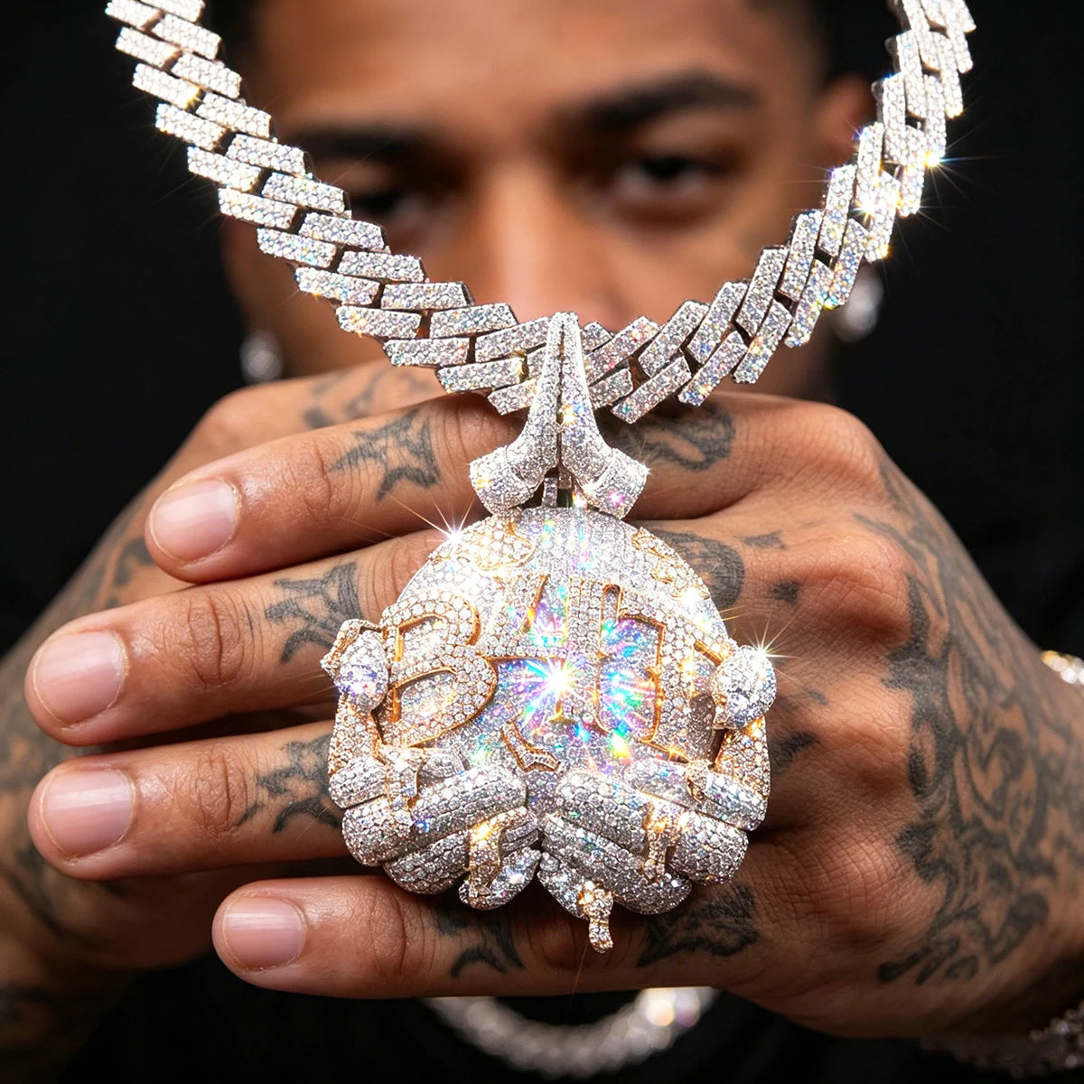 Iced Out Round D Number