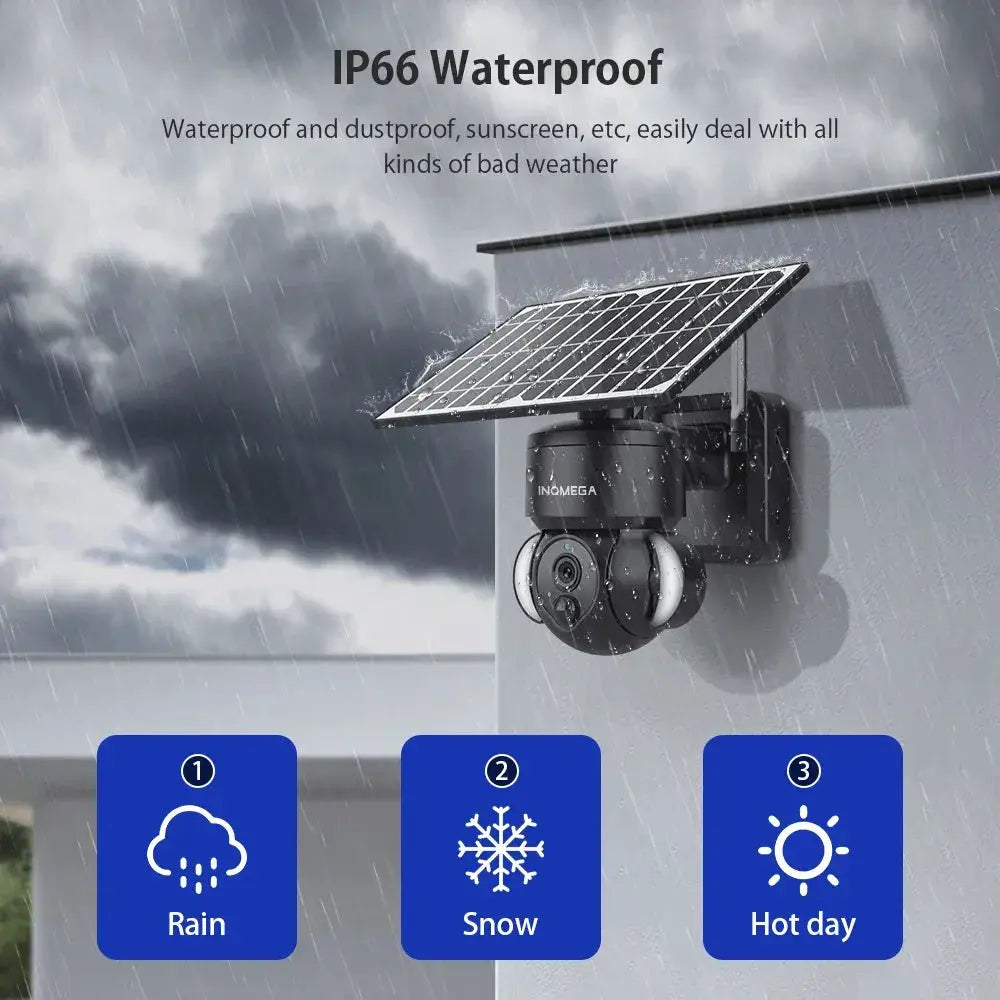 INQMEGA 4MP WiFi Tuya Solar Outdoor Security Camera
