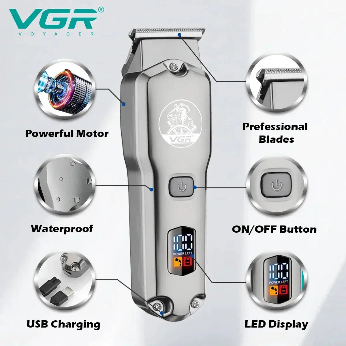 Professional Hair Clipper Electric Trimmer Kit For Men