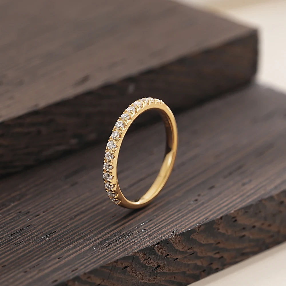 Moissanite Ring in Sterling Silver Fashion — product view 6