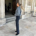 Warm Tweed Zip Crop Jacket for Women
