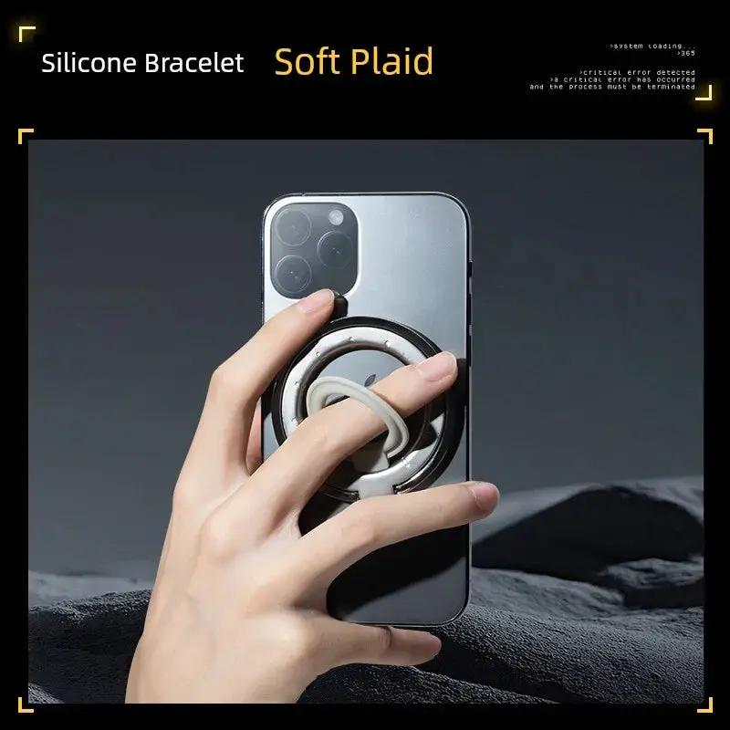 Portable Magnetic Ring Holder For Phone With Rotating Base