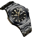 POEDAGAR Square Steel Men Luminous Watch