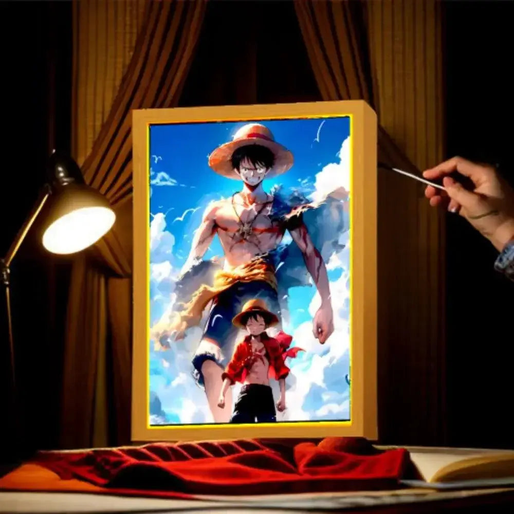 One Piece Zoro and Luffy LED Night Light Frame Anime Decor