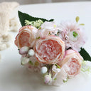 Rose Pink Silk Peony Wedding Bouquet - Artificial Decoration