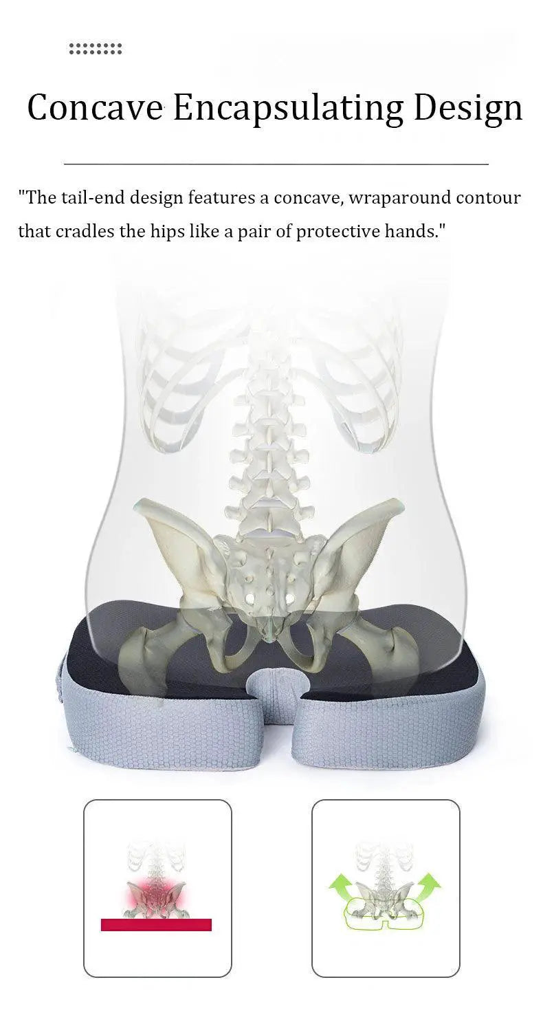 Gel Memory Foam Seat Cushion for Pain Relief and Comfort