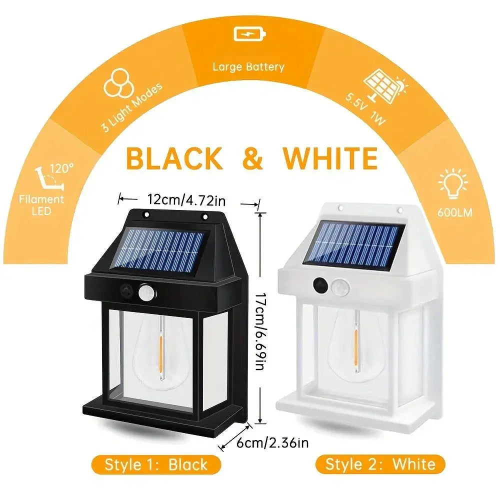 Outdoor Solar Tungsten Wall Light with Motion Sensor IP65