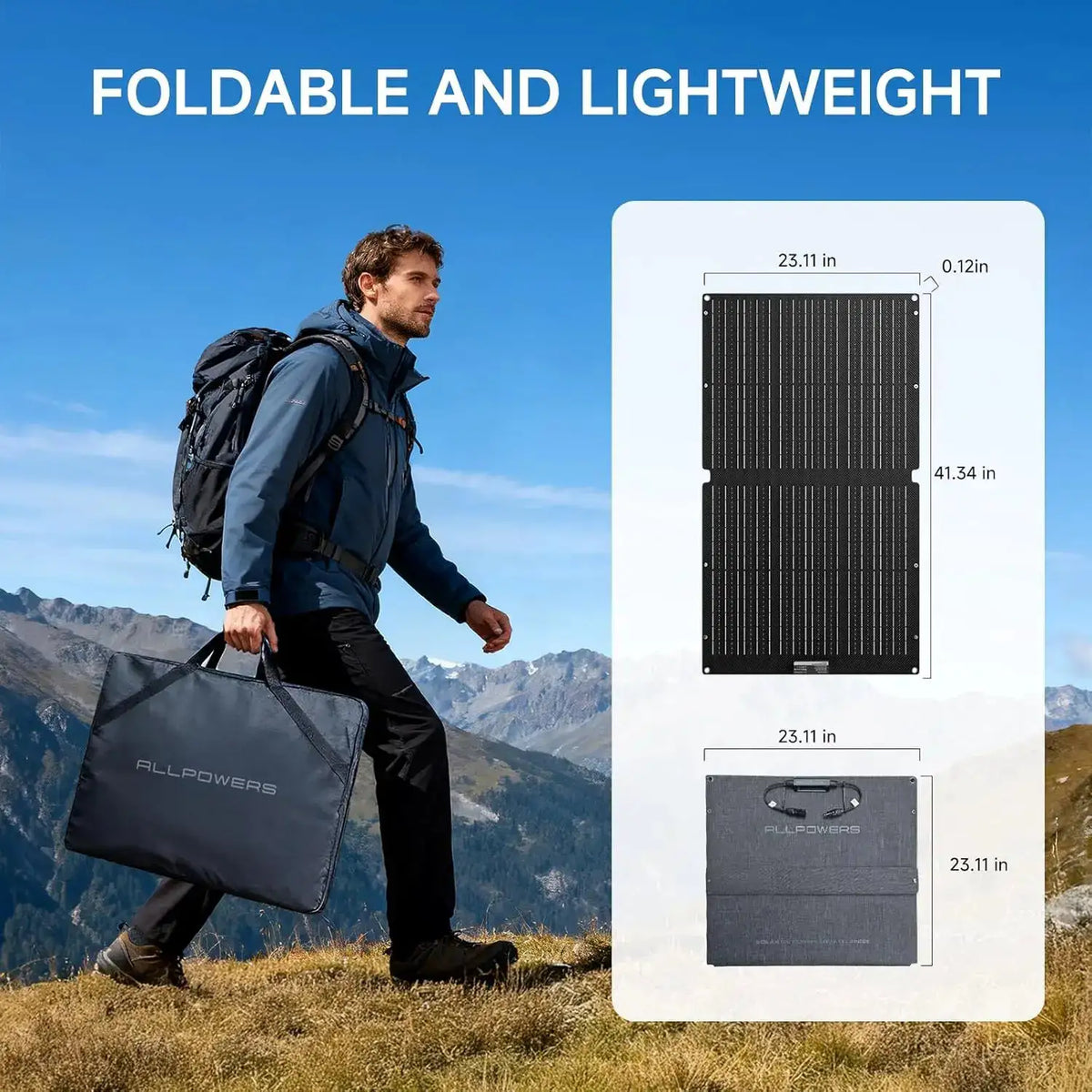 ALLPOWERS SE100 Foldable Portable Solar Panel 100W Solar Battery Charger Outdoor Emergency Backup Power for Powerstation etc