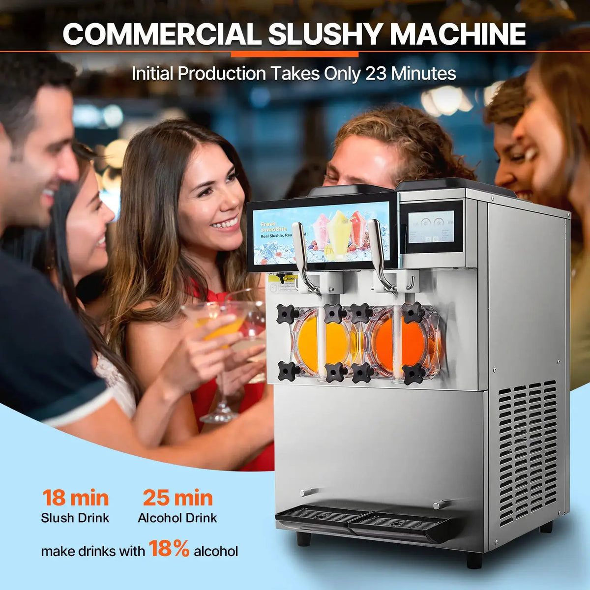 SucceBuy Commercial Slushy Machine Singal or Double Tanks Cool — product view 2