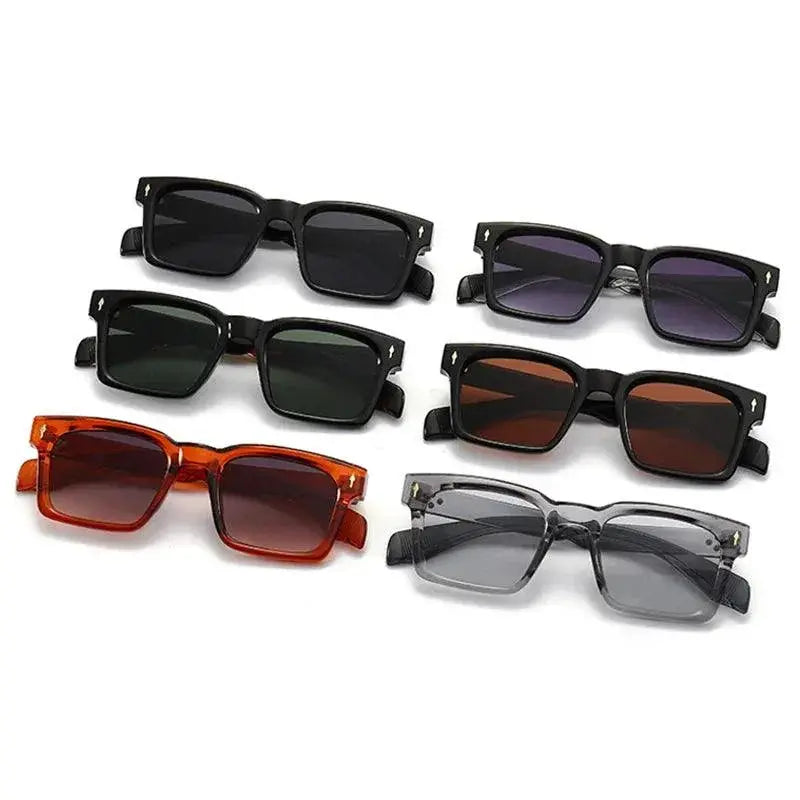 Trendy UV400 Square Rivet Gradient Sunglasses Men Women