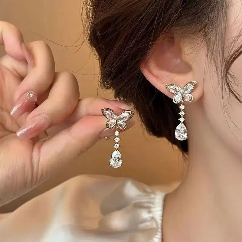 Drop Moissanite Earrings — product view 6