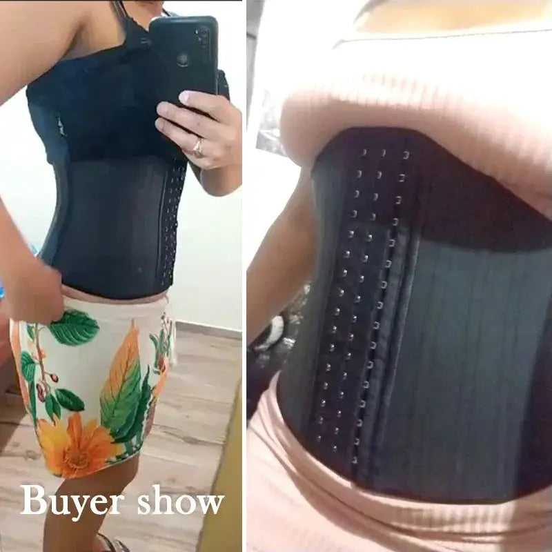 XXS XS 25 Steel Bone Latex Waist Trainer Body Shaper