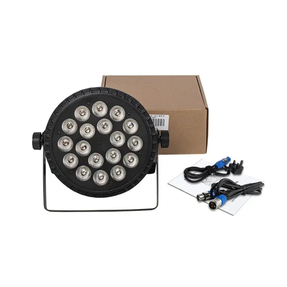 Shehds 4pcs Aluminum Alloy LED Flat Par DMX512 Stage Lights