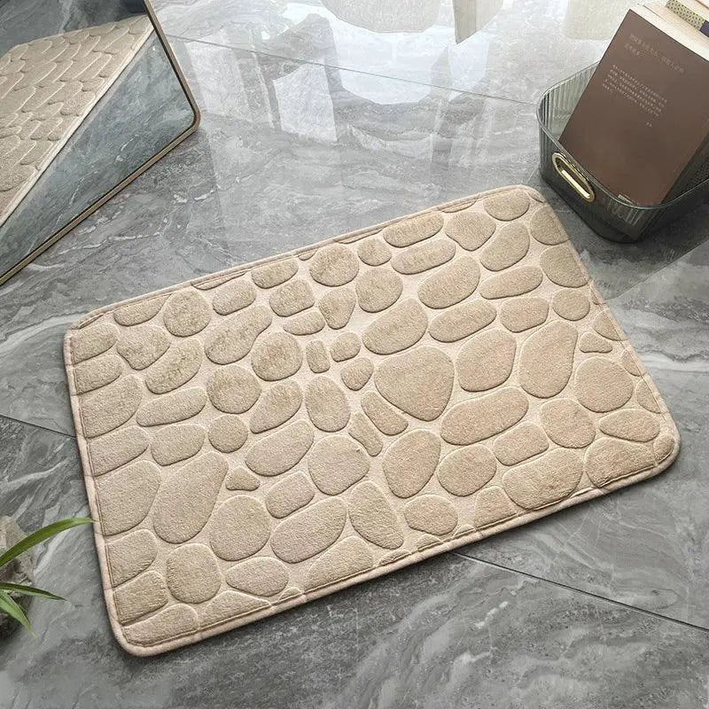 Embossed Pebble Bath Rug Non Slip Memory Foam Mat 24x17