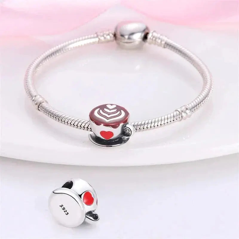 Sterling Silver Red Heart Beads for Pandora Jewelry Gifts