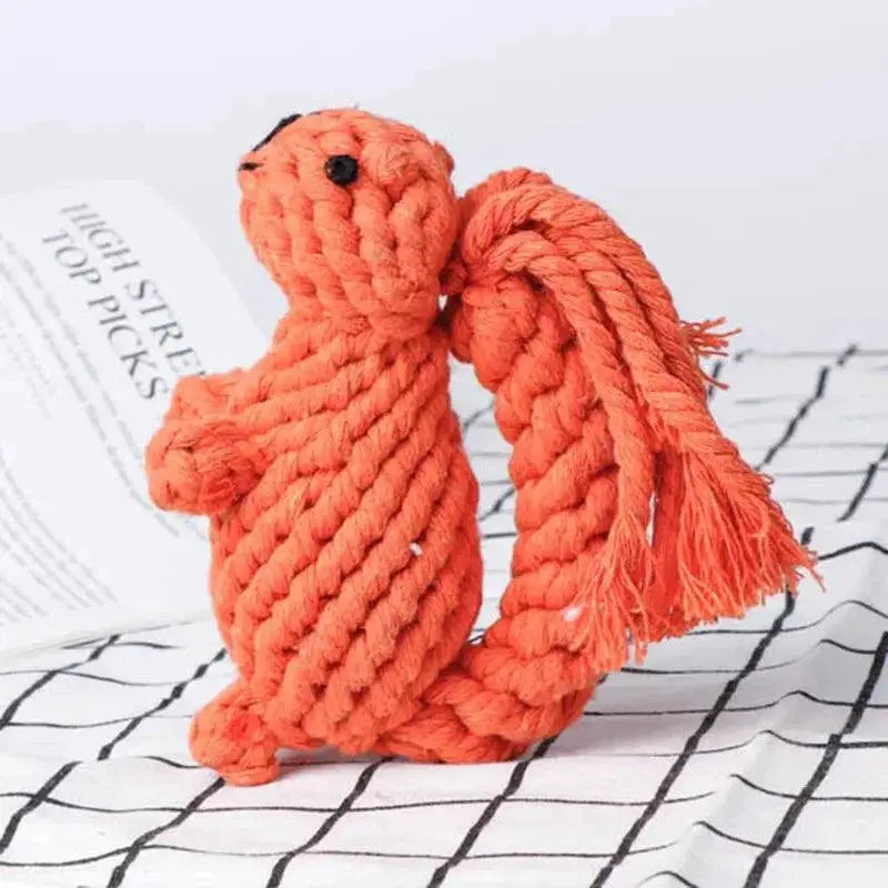 Cotton Rope Carrot Shape Dog Chew Toy For Teeth Cleaning