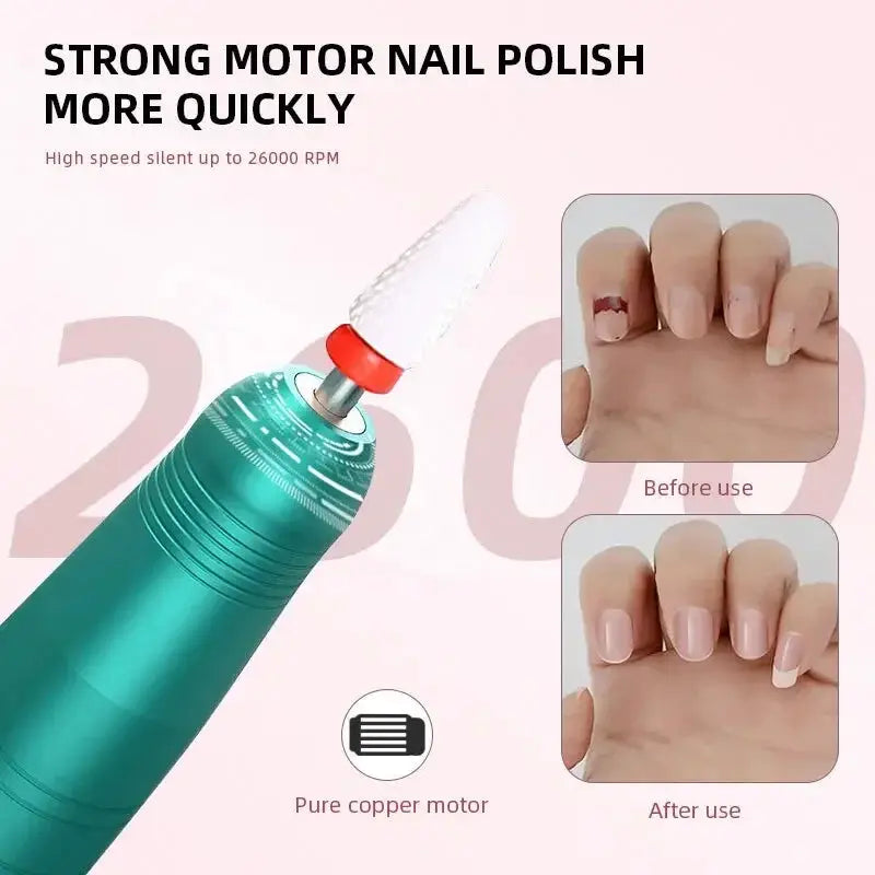 35000RPM Wireless Nail Drill Pen USB Rechargeable Portable
