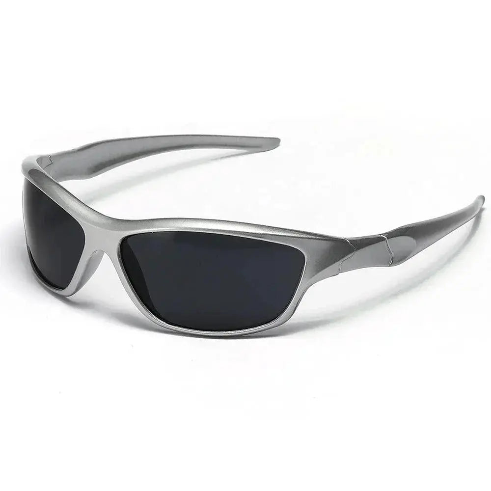 Trendy Mens Silver Y2K Sunglasses For Outdoor Sports Fashion