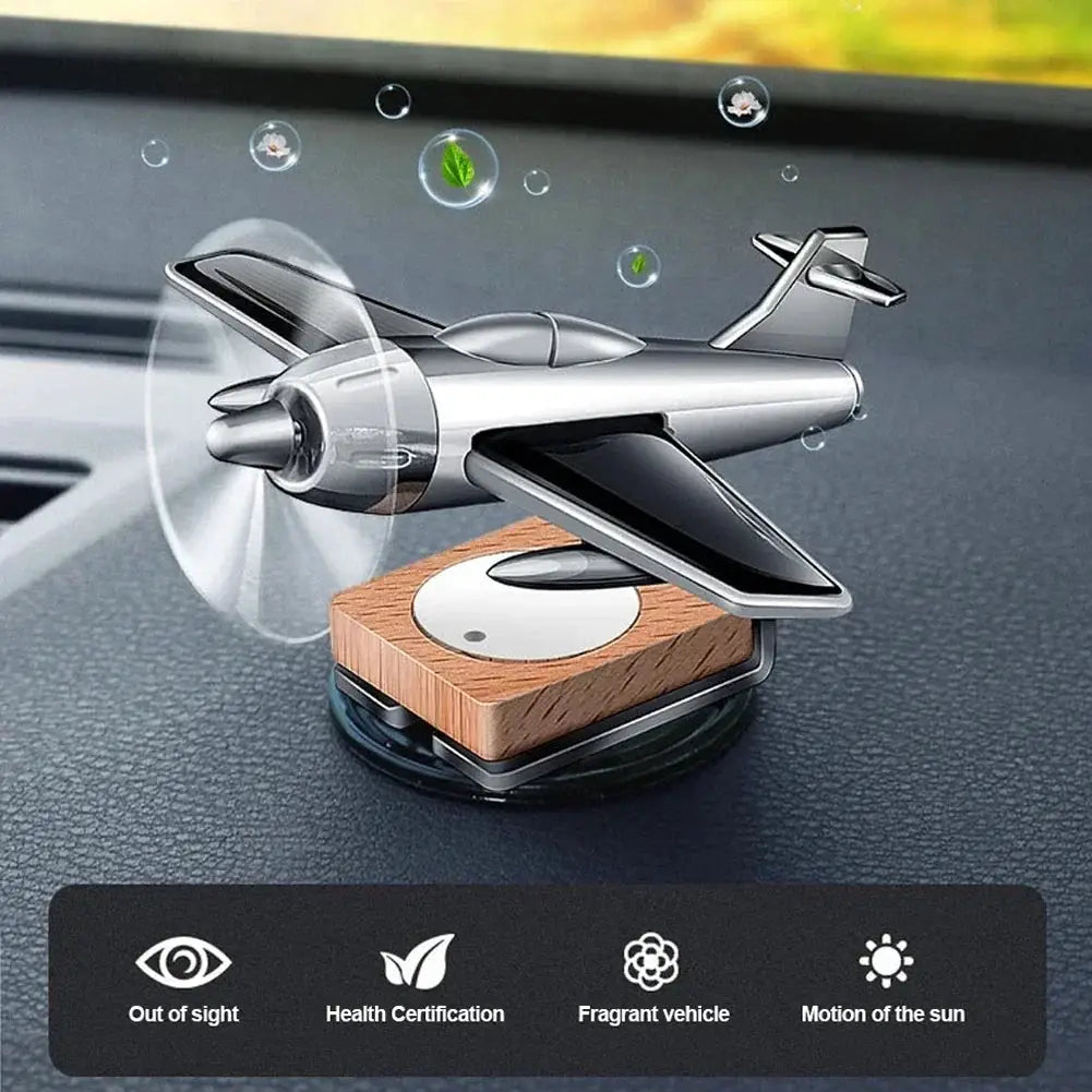Solar Powered Airplane Car Essential Oil Diffuser Decor