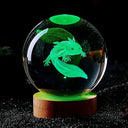 3D Axolotl Laser Engraved Crystal Ball Night Light