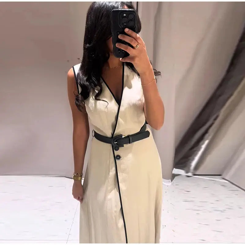 Flattering Patchwork Midi Dress for Women — product view 15