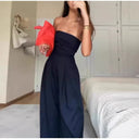 Solid Backless Women's Jumpsuit Solid Off Shoulder Bodysuit